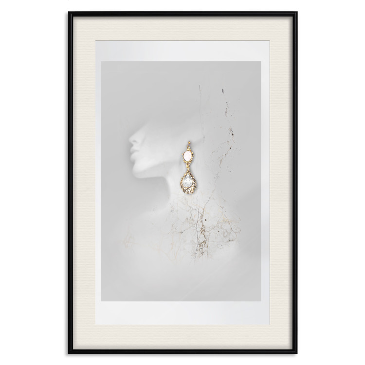 Wall Poster Vintage Gold Earrings - white-gray abstraction with a female figure 117027 additionalImage 18