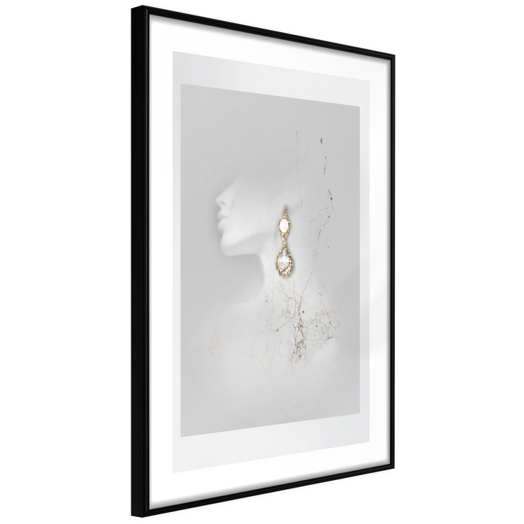 Wall Poster Vintage Gold Earrings - white-gray abstraction with a female figure 117027 additionalImage 11