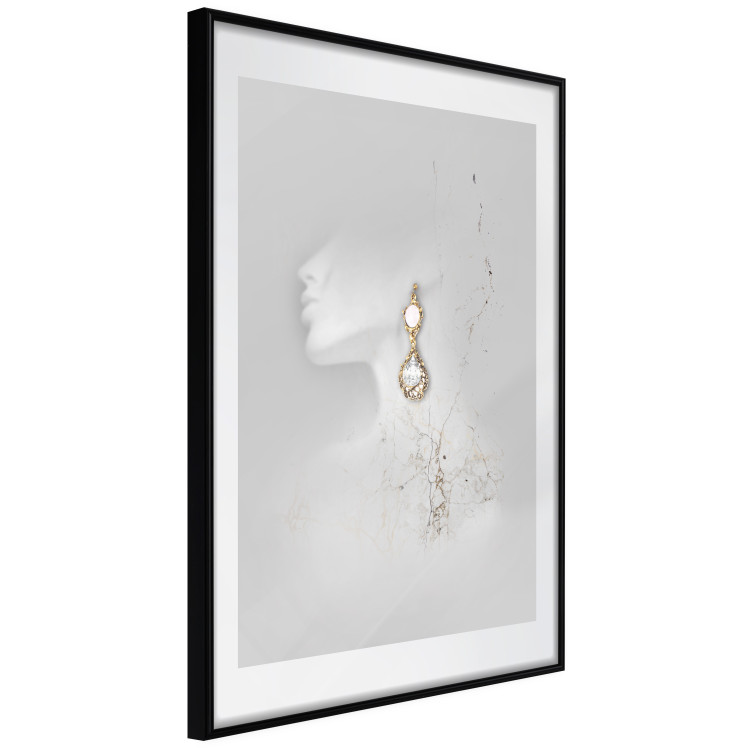Wall Poster Vintage Gold Earrings - white-gray abstraction with a female figure 117027 additionalImage 10