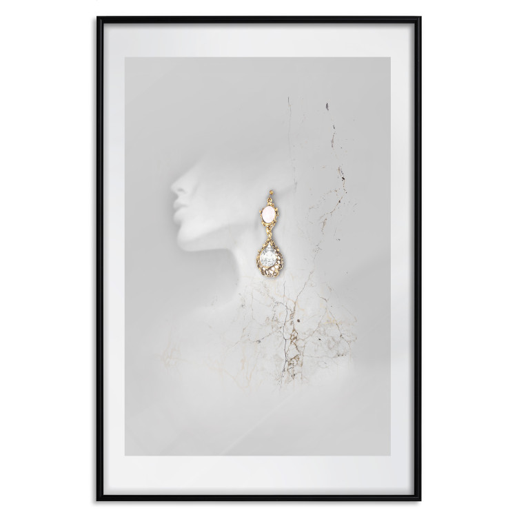 Wall Poster Vintage Gold Earrings - white-gray abstraction with a female figure 117027 additionalImage 18