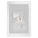 Wall Poster Vintage Gold Earrings - white-gray abstraction with a female figure 117027