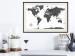 Poster Monochromatic Map - black and white world map with English text 117227 additionalThumb 22