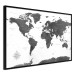 Poster Monochromatic Map - black and white world map with English text 117227 additionalThumb 12