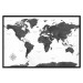 Poster Monochromatic Map - black and white world map with English text 117227 additionalThumb 24