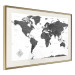 Poster Monochromatic Map - black and white world map with English text 117227 additionalThumb 2