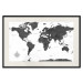 Poster Monochromatic Map - black and white world map with English text 117227 additionalThumb 18
