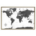 Poster Monochromatic Map - black and white world map with English text 117227 additionalThumb 16