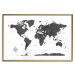 Poster Monochromatic Map - black and white world map with English text 117227 additionalThumb 14