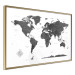 Poster Monochromatic Map - black and white world map with English text 117227 additionalThumb 6