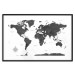 Poster Monochromatic Map - black and white world map with English text 117227 additionalThumb 17