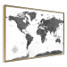 Poster Monochromatic Map - black and white world map with English text 117227 additionalThumb 14