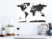 Poster Monochromatic Map - black and white world map with English text 117227 additionalThumb 17