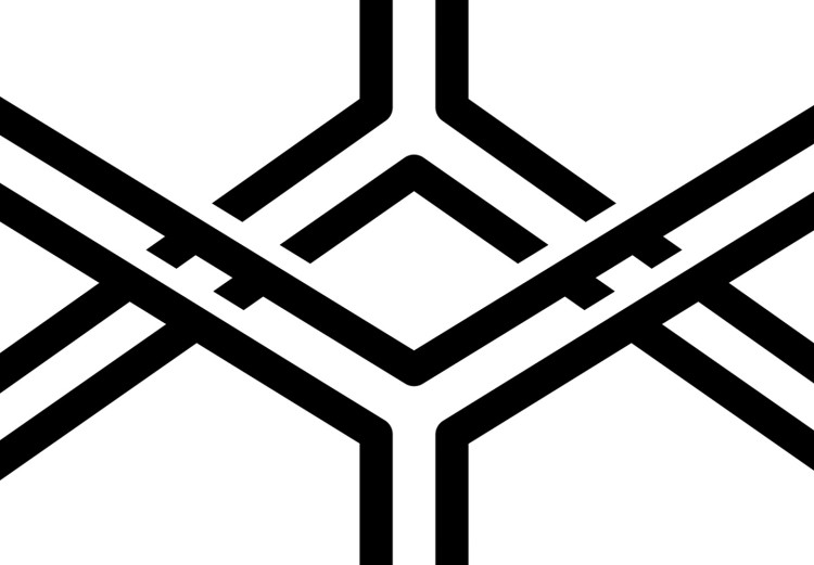 Canvas Geometric cube - minimalistic black pattern on a white background 117927 additionalImage 4