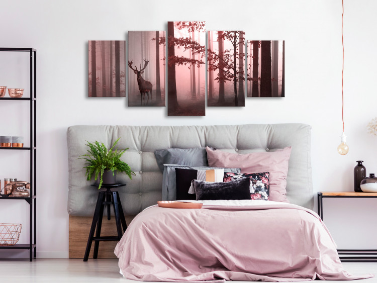 Canvas Print Morning (5 Parts) Wide Pink 118927 additionalImage 3