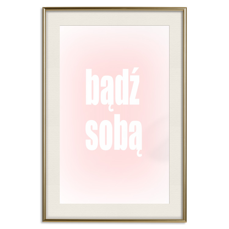 Poster Advice: Be Yourself - white Polish text on a light pink gradient 122827 additionalImage 19
