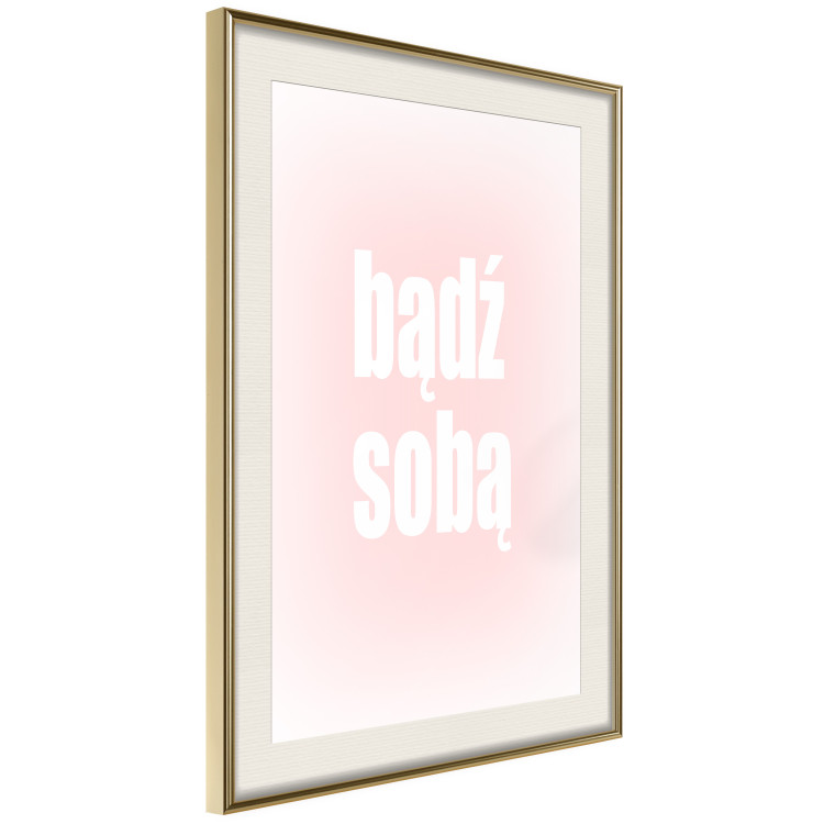 Poster Advice: Be Yourself - white Polish text on a light pink gradient 122827 additionalImage 2