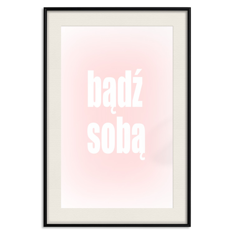 Poster Advice: Be Yourself - white Polish text on a light pink gradient 122827 additionalImage 18