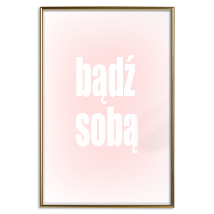 Poster Advice: Be Yourself - white Polish text on a light pink gradient 122827 additionalImage 20