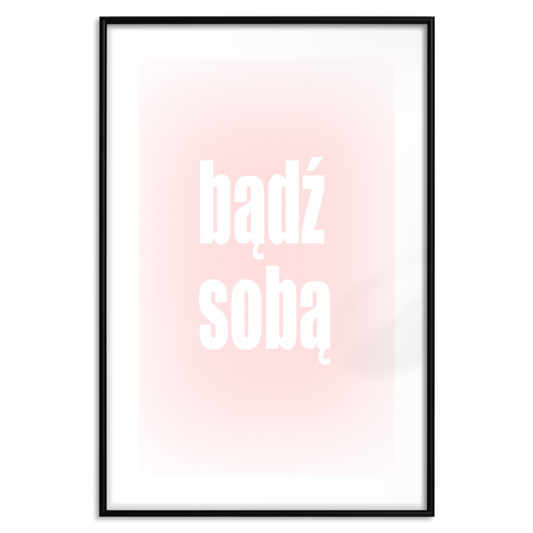 Poster Advice: Be Yourself - white Polish text on a light pink gradient 122827 additionalImage 17