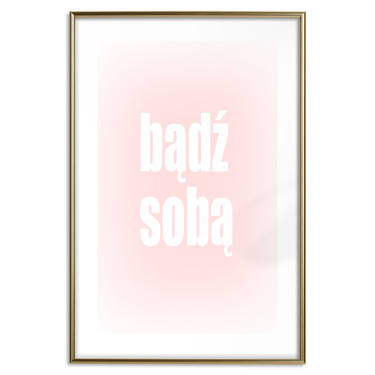 Poster Advice: Be Yourself - white Polish text on a light pink gradient 122827 additionalImage 16