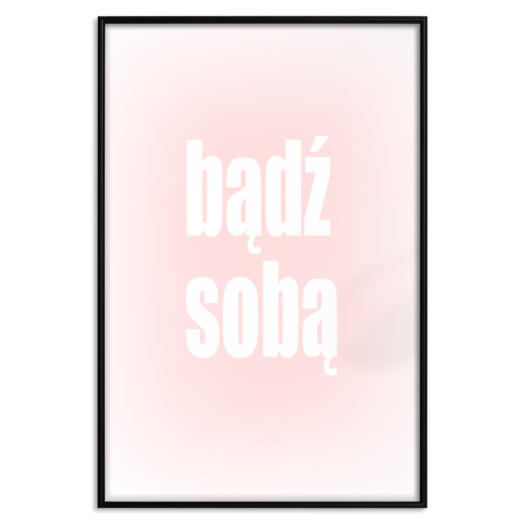 Poster Advice: Be Yourself - white Polish text on a light pink gradient 122827 additionalImage 24