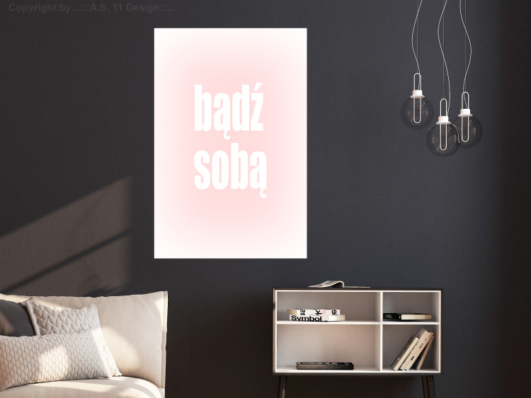 Poster Advice: Be Yourself - white Polish text on a light pink gradient 122827 additionalImage 23