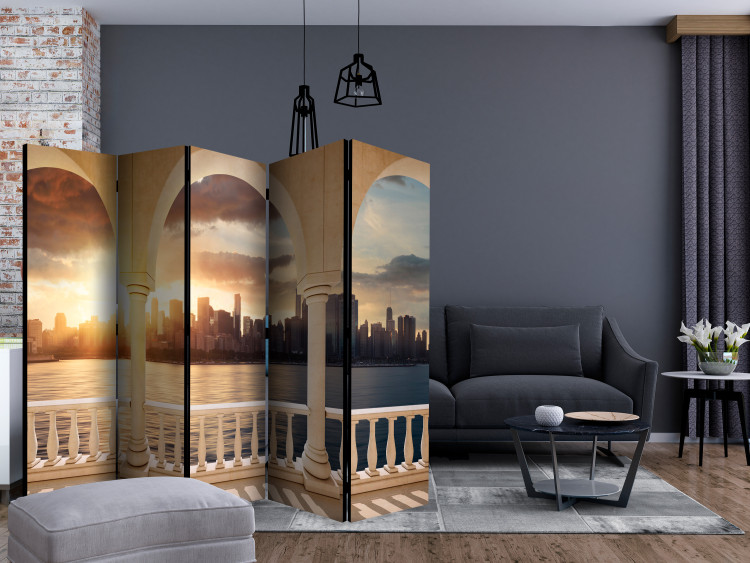 Folding Screen Dream of New York II - skyscraper architecture against the sunset 123327 additionalImage 4