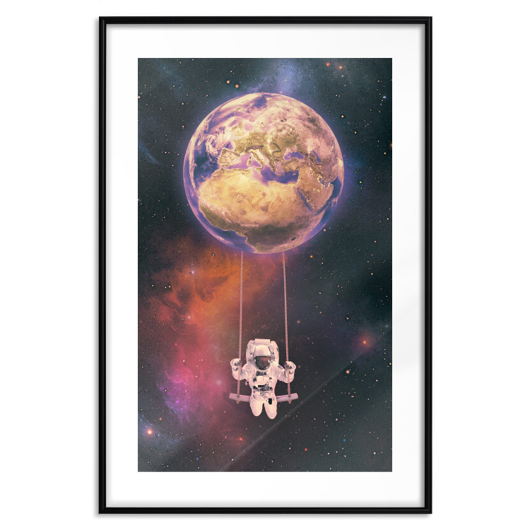 Poster Cosmic Swing - abstraction of swinging astronaut on Earth 123527 additionalImage 15