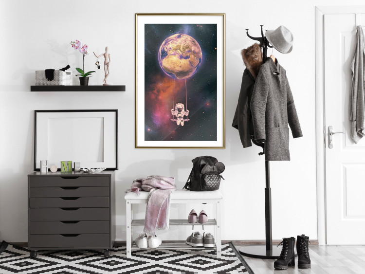 Poster Cosmic Swing - abstraction of swinging astronaut on Earth 123527 additionalImage 13
