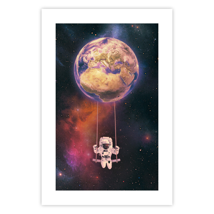 Poster Cosmic Swing - abstraction of swinging astronaut on Earth 123527 additionalImage 19