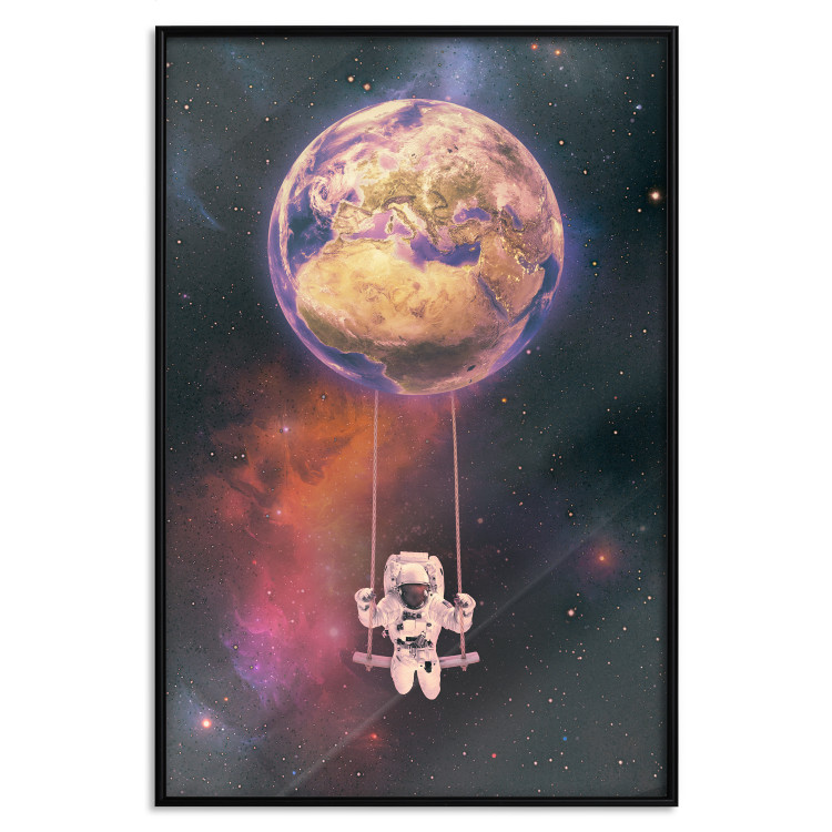 Poster Cosmic Swing - abstraction of swinging astronaut on Earth 123527 additionalImage 18