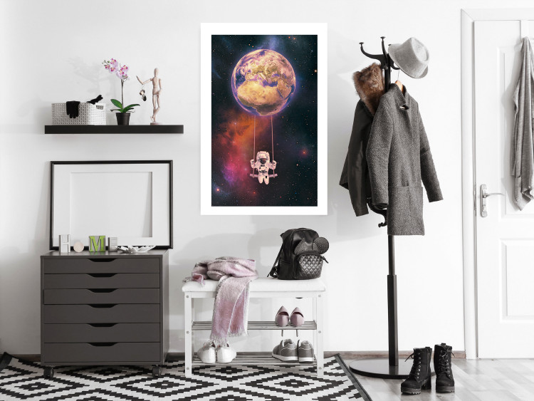 Poster Cosmic Swing - abstraction of swinging astronaut on Earth 123527 additionalImage 2