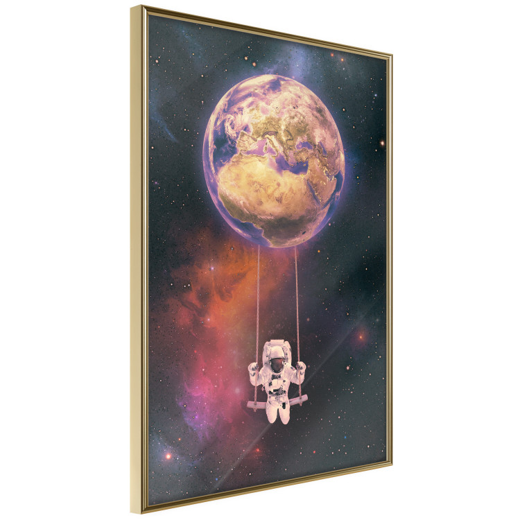 Poster Cosmic Swing - abstraction of swinging astronaut on Earth 123527 additionalImage 12