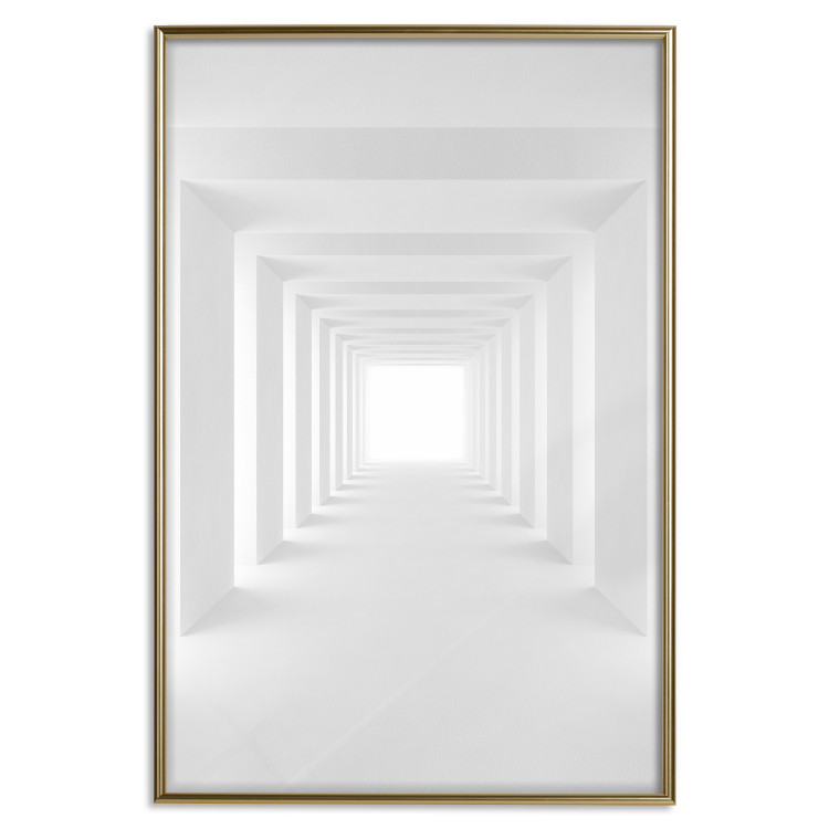 Poster Tunnel of Shadows - gray and geometric space with imitation of 3D effect 123827 additionalImage 20