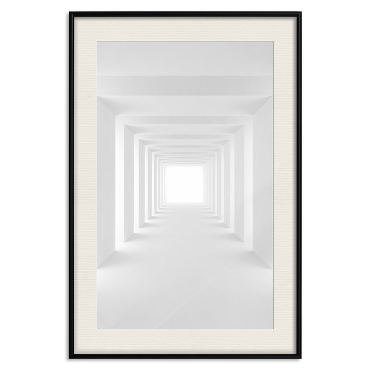 Poster Tunnel of Shadows - gray and geometric space with imitation of 3D effect 123827 additionalImage 18