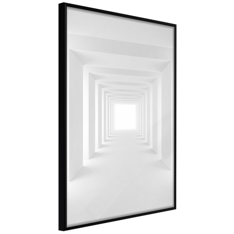 Poster Tunnel of Shadows - gray and geometric space with imitation of 3D effect 123827 additionalImage 2