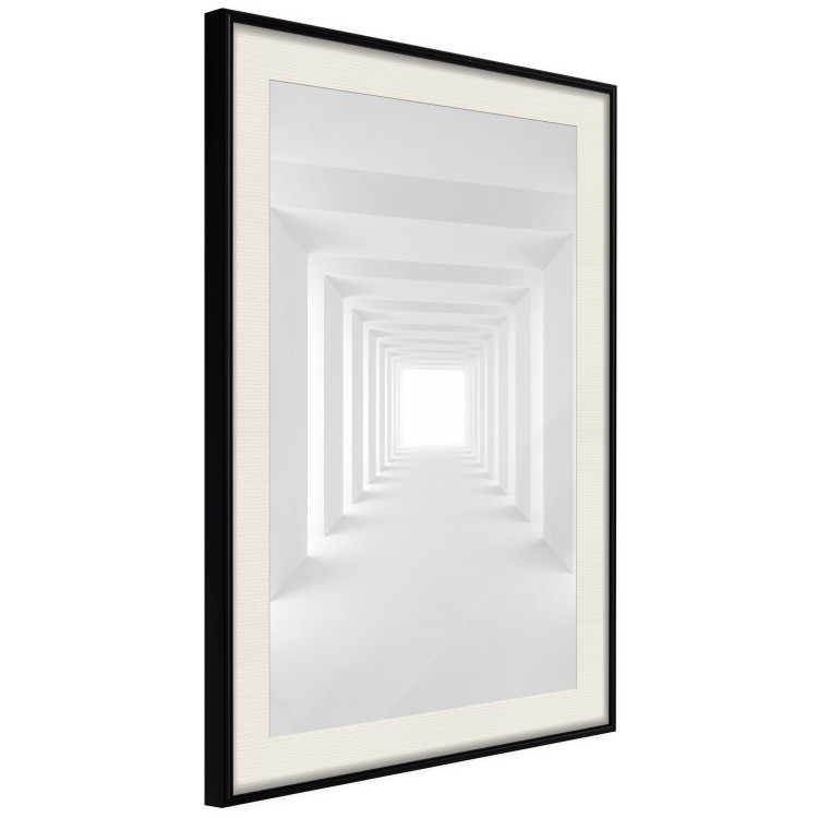 Poster Tunnel of Shadows - gray and geometric space with imitation of 3D effect 123827 additionalImage 14