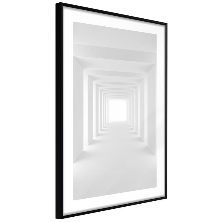 Poster Tunnel of Shadows - gray and geometric space with imitation of 3D effect 123827 additionalImage 12