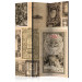 Room Separator Vintage Books (3-piece) - composition with old books in retro style 124127