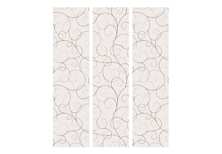 Room Divider Black Streamers (3-piece) - delicate ornaments on a light background 124327 additionalImage 3