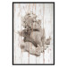 Poster Contemplative Love - stone sculpture of an angel on a wooden texture background 125227 additionalThumb 24