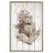 Poster Contemplative Love - stone sculpture of an angel on a wooden texture background 125227 additionalThumb 20