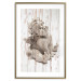 Poster Contemplative Love - stone sculpture of an angel on a wooden texture background 125227 additionalThumb 16