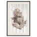 Poster Contemplative Love - stone sculpture of an angel on a wooden texture background 125227 additionalThumb 18