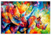 Canvas Colourful Rhinos (1 Part) Wide 127027