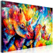 Canvas Colourful Rhinos (1 Part) Wide 127027 additionalThumb 2