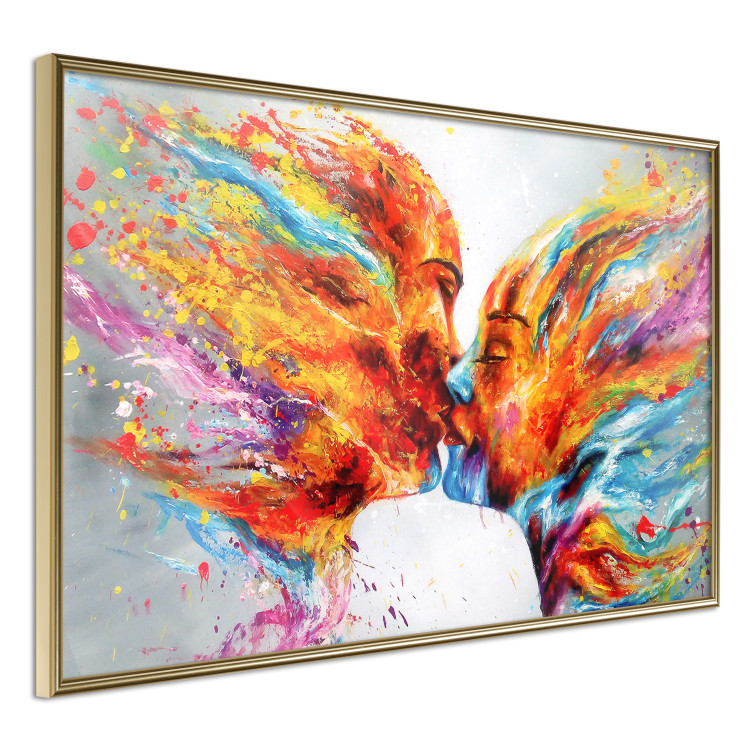 Poster Fiery Kiss - romantic composition of figures expressing love 127327 additionalImage 12