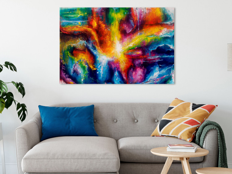 Canvas Print Ray of Light (1-part) wide - artistic multicolored abstraction 128527 additionalImage 3