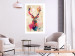 Poster Watercolor Deer - colorful abstract with a horned animal on a beige background 128927 additionalThumb 3