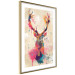 Poster Watercolor Deer - colorful abstract with a horned animal on a beige background 128927 additionalThumb 7